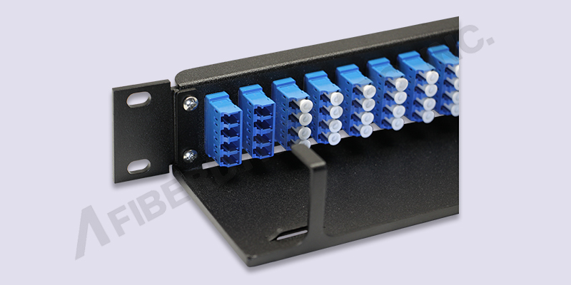 1U Fiber Adapter Panel LC/UPC Close Up Front View
