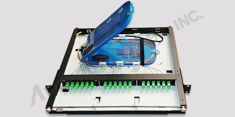 High Density 1UH with splice tray & SC/APC panels