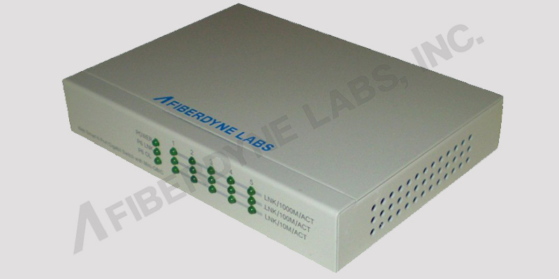 Front of 5-Port Gigabit Switch with 1 SFP slot