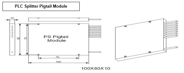 PLC Splitter Pigtail Module 100x80x10